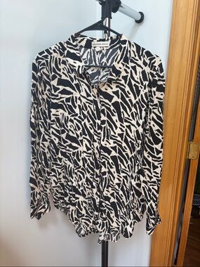 Alexander Jordan Black & Cream Printed Button-Down Shirt